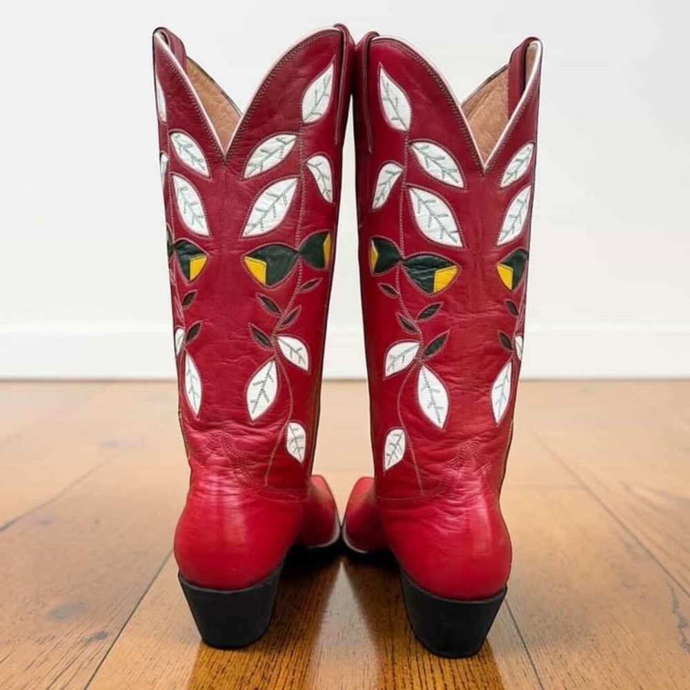 1990s Don Quijote Inlay Boots — Women’s 7.5 M Vintage Cowboy Cowgirl Boots - Picture 3 of 6